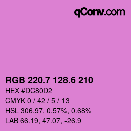 カラーコード: RGB 220.7 128.6 210 | qconv.com