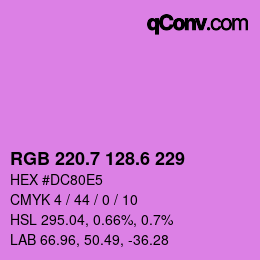 カラーコード: RGB 220.7 128.6 229 | qconv.com
