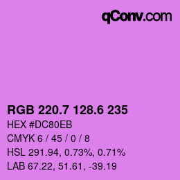 カラーコード: RGB 220.7 128.6 235 | qconv.com
