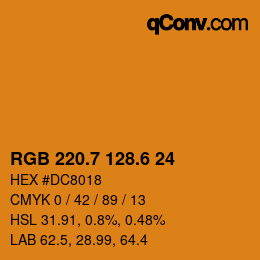カラーコード: RGB 220.7 128.6 24 | qconv.com