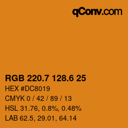 カラーコード: RGB 220.7 128.6 25 | qconv.com
