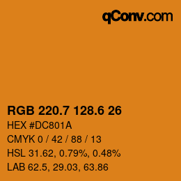 カラーコード: RGB 220.7 128.6 26 | qconv.com