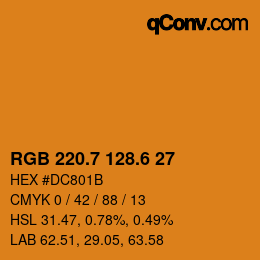 カラーコード: RGB 220.7 128.6 27 | qconv.com