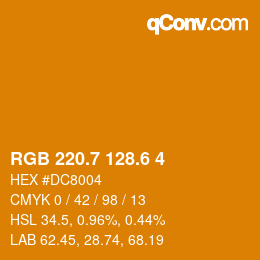 カラーコード: RGB 220.7 128.6 4 | qconv.com
