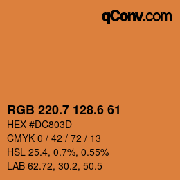 カラーコード: RGB 220.7 128.6 61 | qconv.com