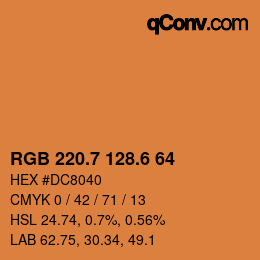 カラーコード: RGB 220.7 128.6 64 | qconv.com