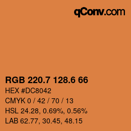 カラーコード: RGB 220.7 128.6 66 | qconv.com