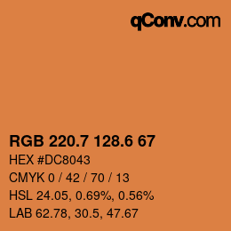カラーコード: RGB 220.7 128.6 67 | qconv.com