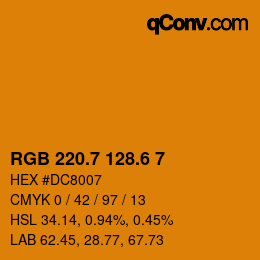 カラーコード: RGB 220.7 128.6 7 | qconv.com
