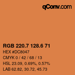 カラーコード: RGB 220.7 128.6 71 | qconv.com