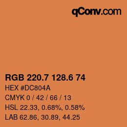 カラーコード: RGB 220.7 128.6 74 | qconv.com
