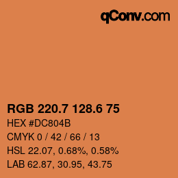 カラーコード: RGB 220.7 128.6 75 | qconv.com