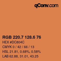 カラーコード: RGB 220.7 128.6 76 | qconv.com