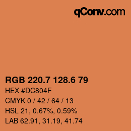 カラーコード: RGB 220.7 128.6 79 | qconv.com