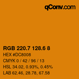 カラーコード: RGB 220.7 128.6 8 | qconv.com