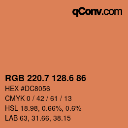 カラーコード: RGB 220.7 128.6 86 | qconv.com