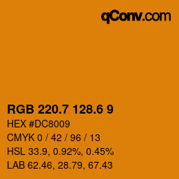 カラーコード: RGB 220.7 128.6 9 | qconv.com