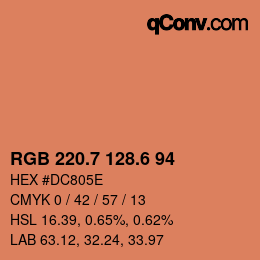 カラーコード: RGB 220.7 128.6 94 | qconv.com