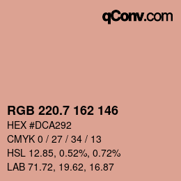 カラーコード: RGB 220.7 162 146 | qconv.com