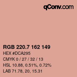 カラーコード: RGB 220.7 162 149 | qconv.com