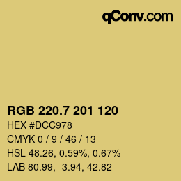 カラーコード: RGB 220.7 201 120 | qconv.com