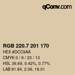 カラーコード: RGB 220.7 201 170 | qconv.com