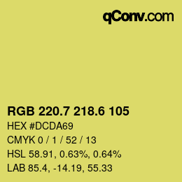 カラーコード: RGB 220.7 218.6 105 | qconv.com