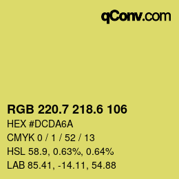 カラーコード: RGB 220.7 218.6 106 | qconv.com