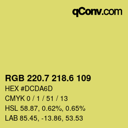 カラーコード: RGB 220.7 218.6 109 | qconv.com