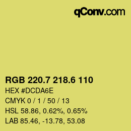 カラーコード: RGB 220.7 218.6 110 | qconv.com
