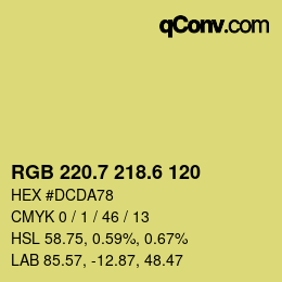 カラーコード: RGB 220.7 218.6 120 | qconv.com