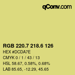 カラーコード: RGB 220.7 218.6 126 | qconv.com