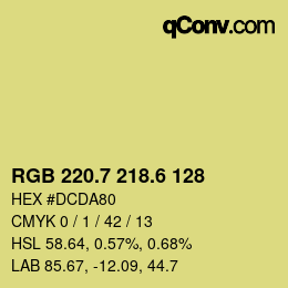 カラーコード: RGB 220.7 218.6 128 | qconv.com