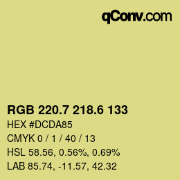 カラーコード: RGB 220.7 218.6 133 | qconv.com