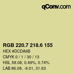 カラーコード: RGB 220.7 218.6 155 | qconv.com