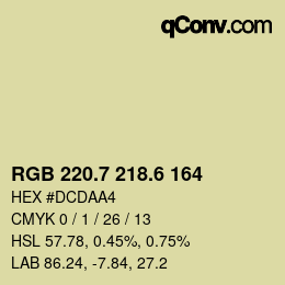 カラーコード: RGB 220.7 218.6 164 | qconv.com