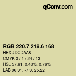 カラーコード: RGB 220.7 218.6 168 | qconv.com