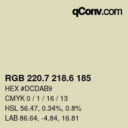 カラーコード: RGB 220.7 218.6 185 | qconv.com