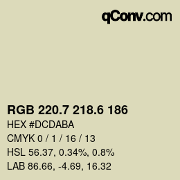 カラーコード: RGB 220.7 218.6 186 | qconv.com