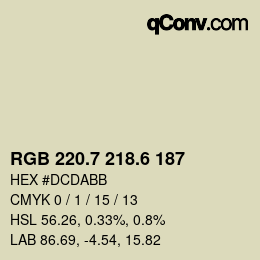 カラーコード: RGB 220.7 218.6 187 | qconv.com
