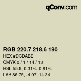 カラーコード: RGB 220.7 218.6 190 | qconv.com