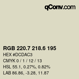 カラーコード: RGB 220.7 218.6 195 | qconv.com