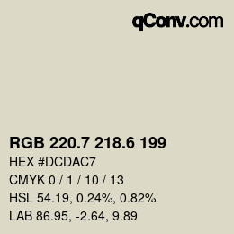 カラーコード: RGB 220.7 218.6 199 | qconv.com