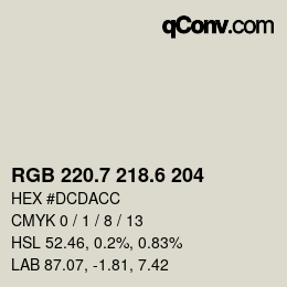 カラーコード: RGB 220.7 218.6 204 | qconv.com