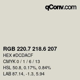 カラーコード: RGB 220.7 218.6 207 | qconv.com