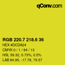 カラーコード: RGB 220.7 218.6 36 | qconv.com