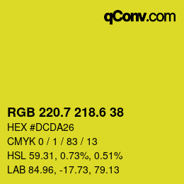カラーコード: RGB 220.7 218.6 38 | qconv.com