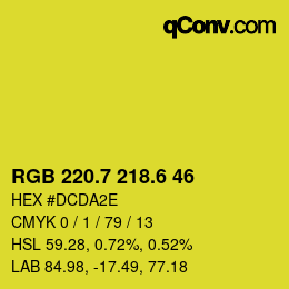 カラーコード: RGB 220.7 218.6 46 | qconv.com