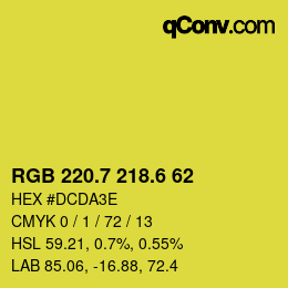カラーコード: RGB 220.7 218.6 62 | qconv.com