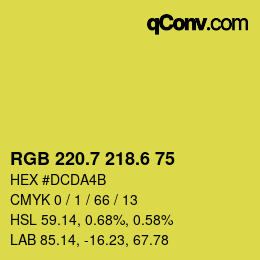 カラーコード: RGB 220.7 218.6 75 | qconv.com